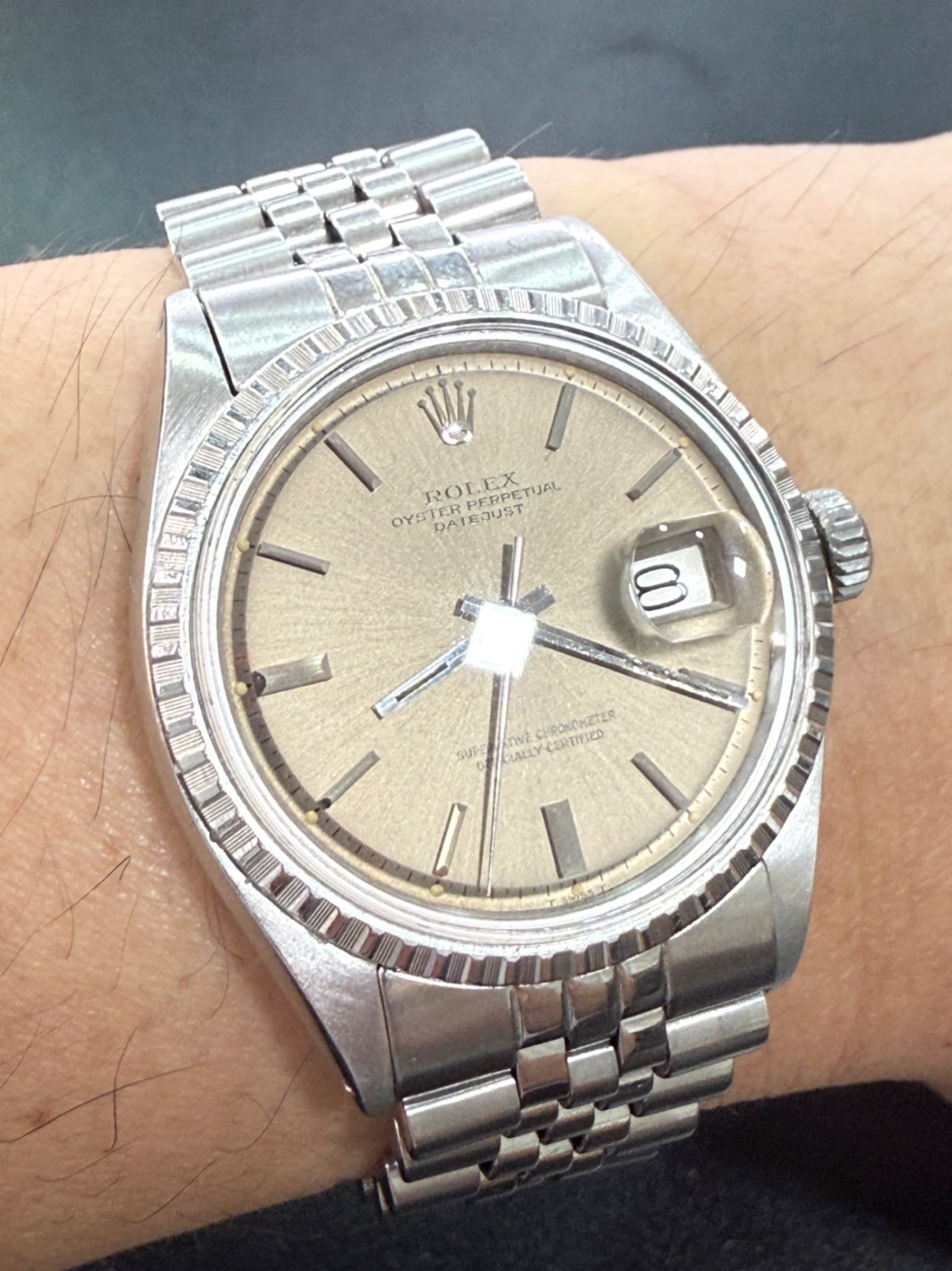 Rolex 1603 Datejust With Rare Original Grey Slate Dial