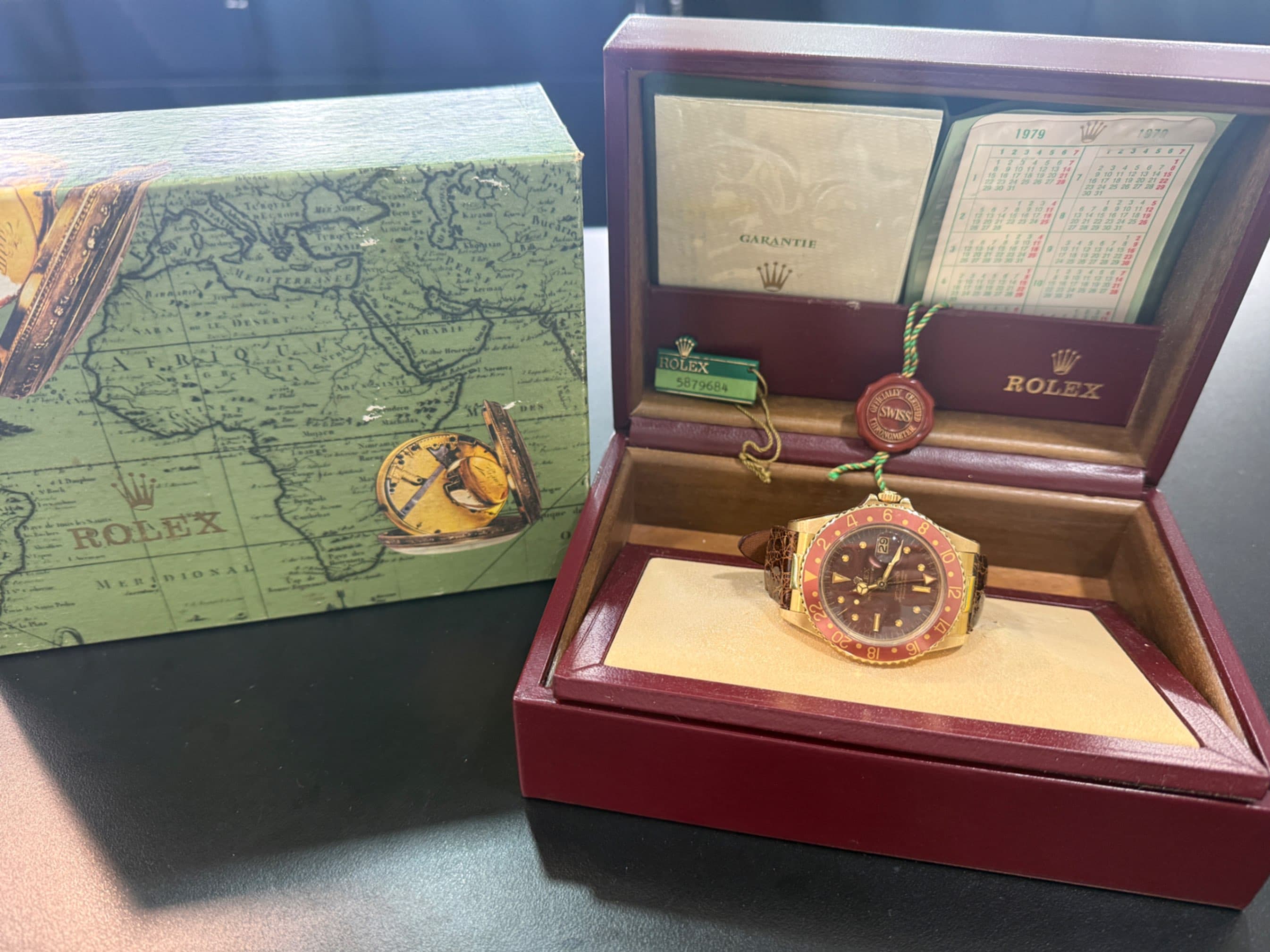 Rolex 1675 "Rootbeer" GMT Master 18K Full Set