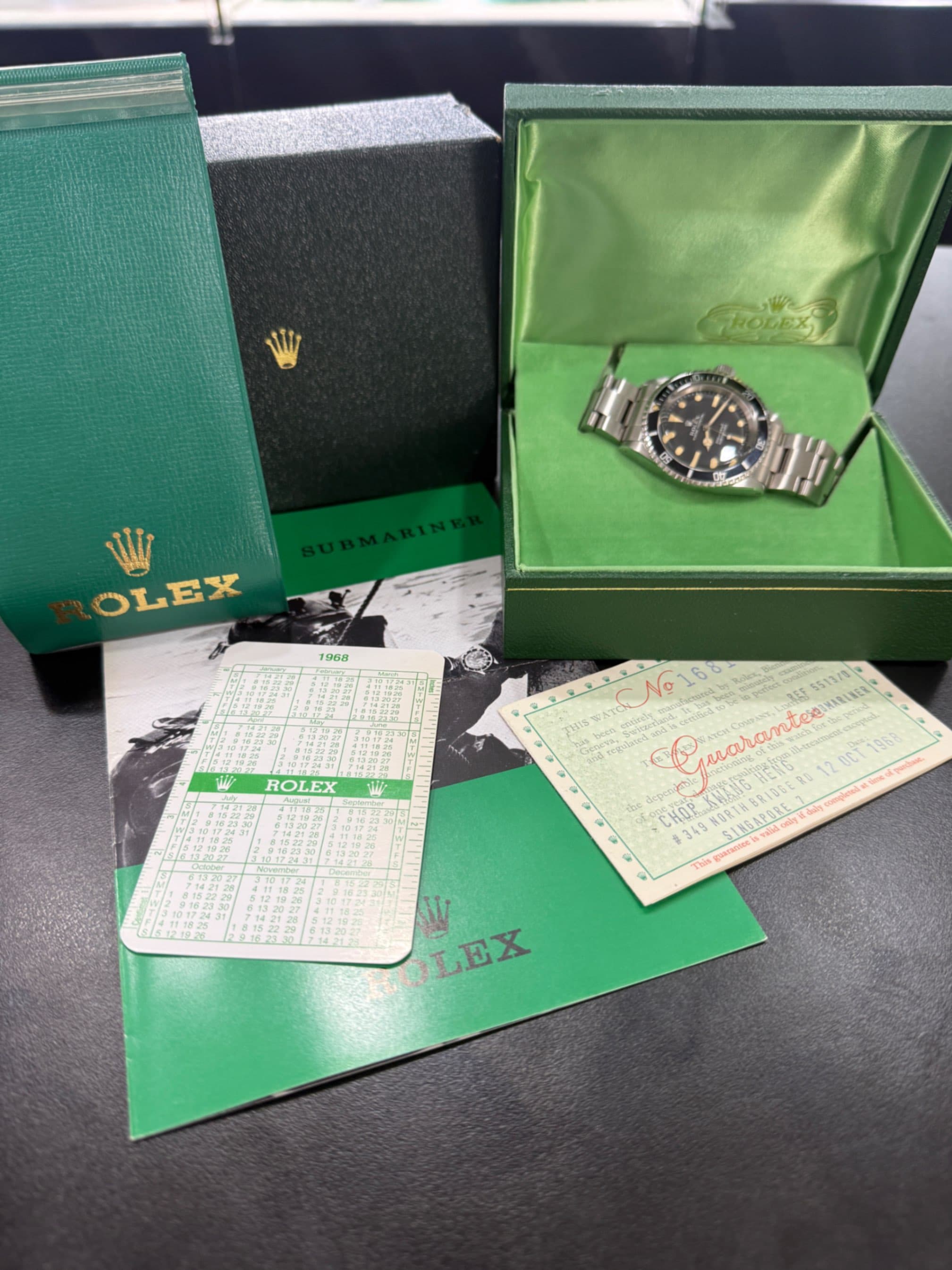 Rolex 5513 Meter First Submariner circa 1968